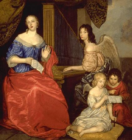 Sir Peter Lely Louise de La Valliere and her children oil painting picture
